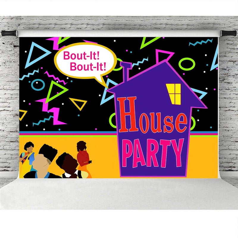 LoveInM 90s House Family Party Photo Backdrop Bounce House Theme Birthday Background Party Decorations Throwback Party Decorations Photo Booth Props - Image 5